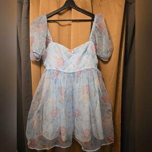 DOLLS KILL X HOLLY HOBBIE XXL The Sweetest Gift Floral Babydoll Dress